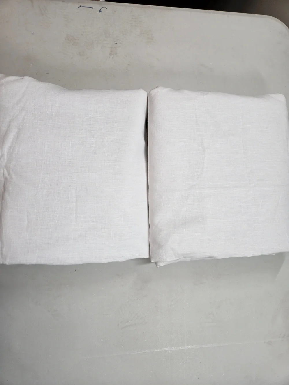QUINCE Set Of 2 48x84 European Linen True Blackout Curtains White 9632